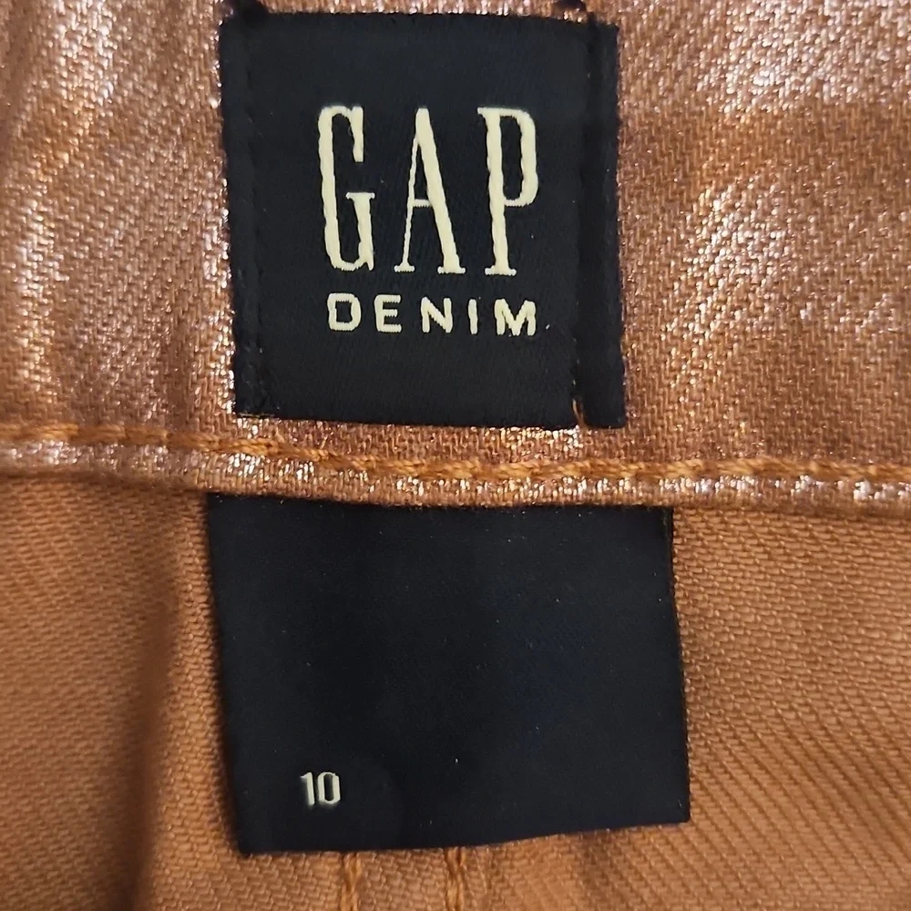 GAP Shimmering Metallic Pink Denim Mini Skirt
